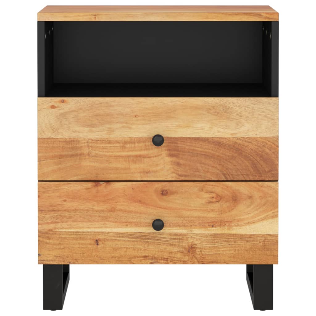 Nachttisch 50x33x62 cm Massivholz Akazie & Holzwerkstoff